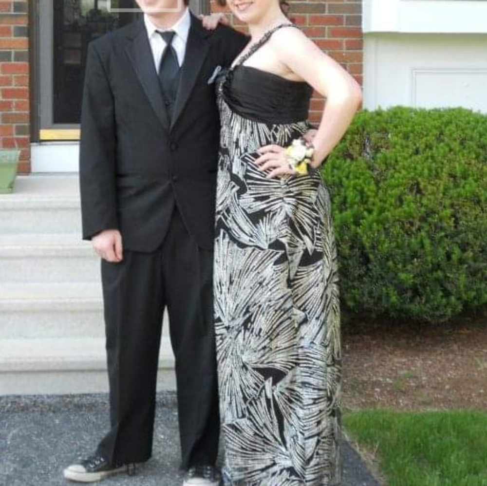 One-strap shimmery prom dress